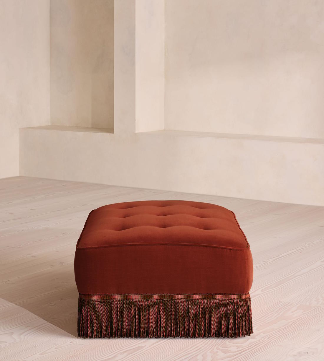 Elowen Ottoman - Velvet - Rust - US - Images - Image 3