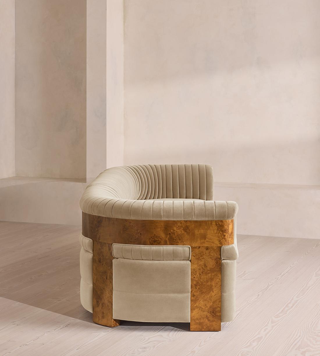 Caleb Modular Sofa - Four Seater - Velvet - Oyster - Dark Burl - UK - Images - Image 3