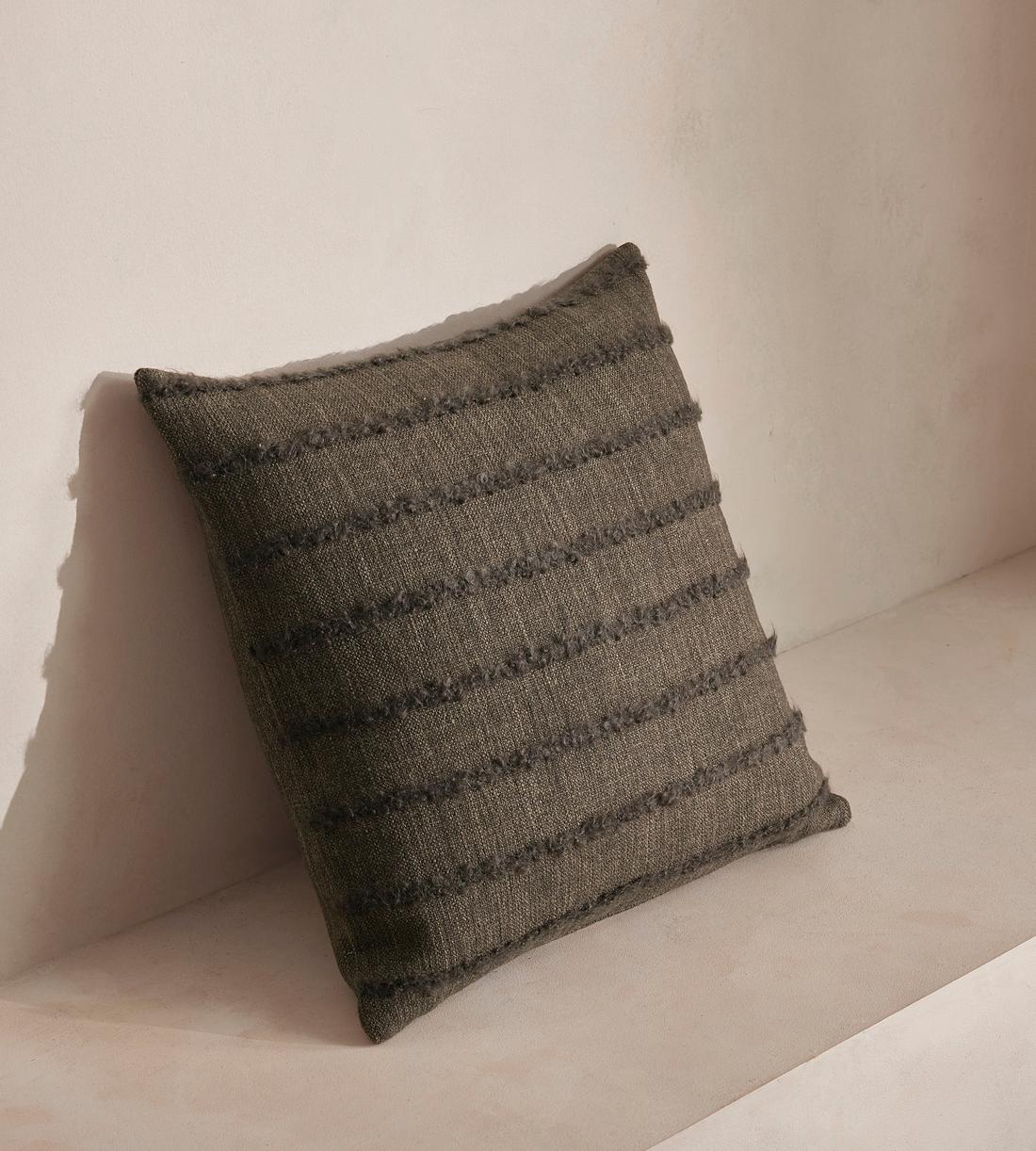 Victor Square Cushion - Chocolate Stripe - Listing - Image 2