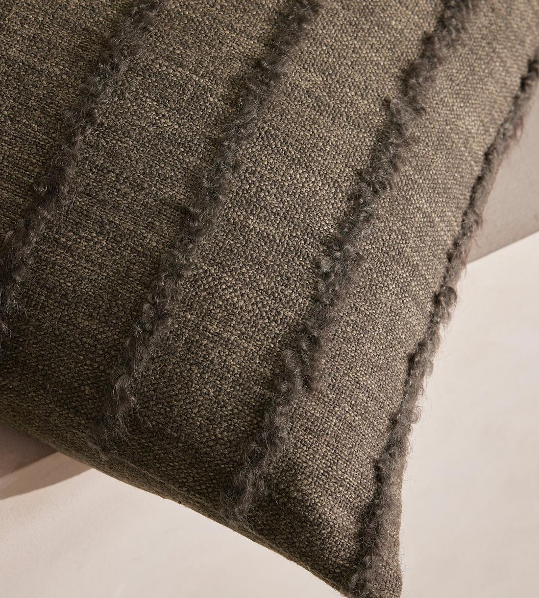 Victor Square Cushion - Chocolate Stripe - Images - Image 4