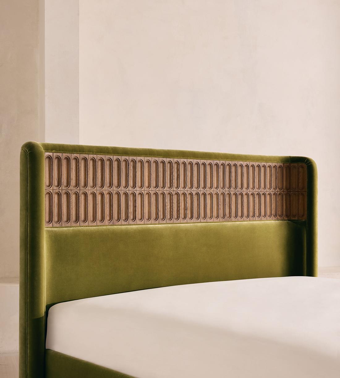 Devon Bed - Queen - Velvet - Olive - US - Images - Image 4