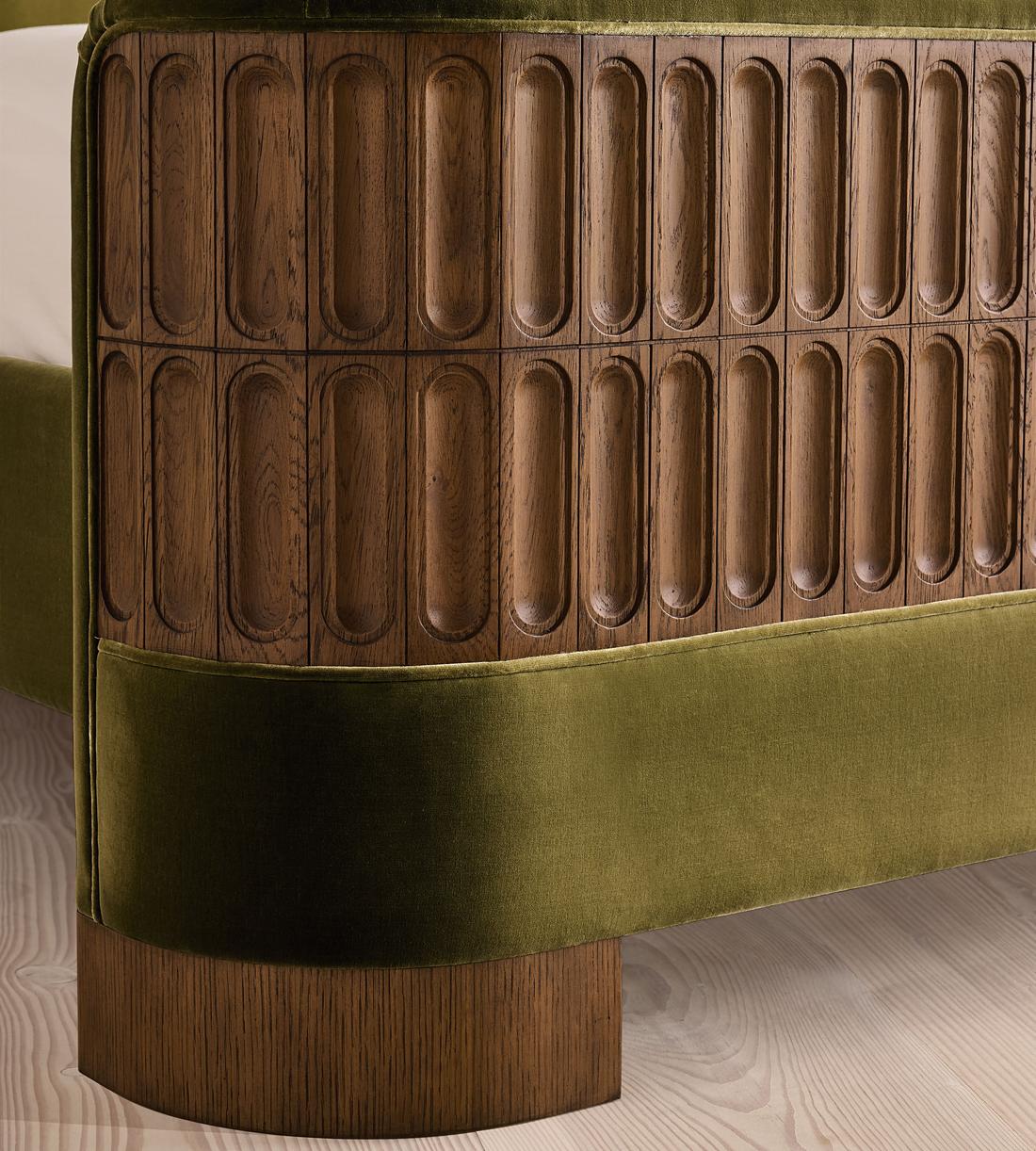 Devon Bed - Queen - Velvet - Olive - US - Images - Image 5