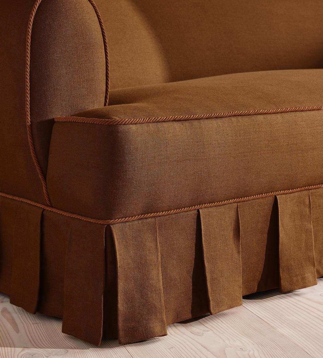 Madelyn Three Seater Sofa - Linen - Terracotta - UK - Images - Image 5