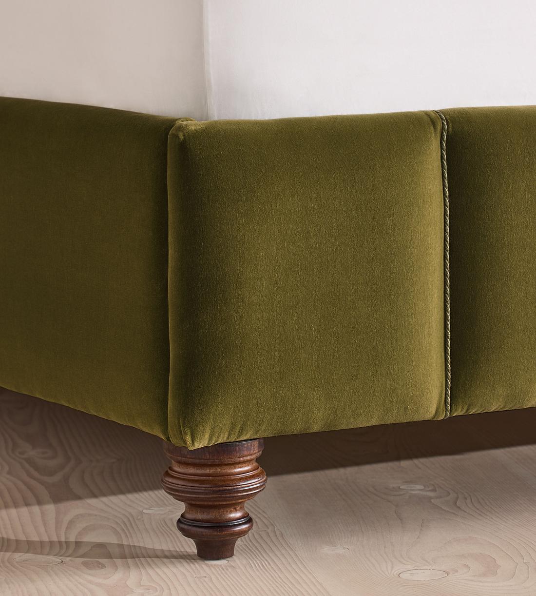 Manette Bed - with Twisted Cord - Double - Velvet - Olive - Images - Image 5