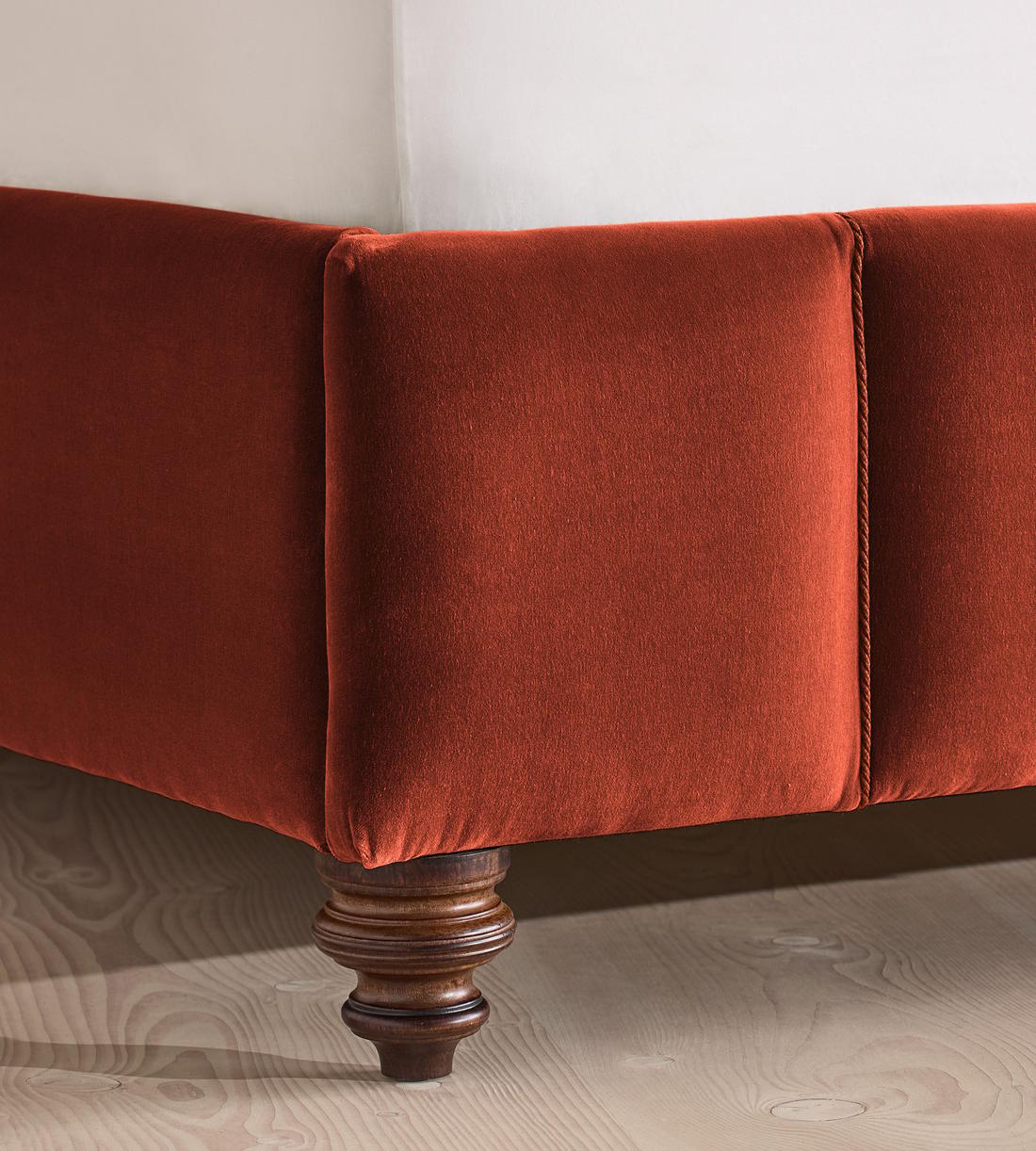 Manette Bed - with Twisted Cord - Double - Velvet Rust - Images - Image 5
