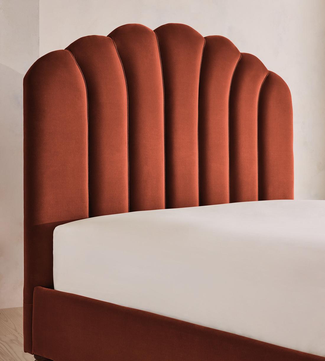 Manette Bed - with Twisted Cord - Full - Velvet - Rust - US - Images - Image 3