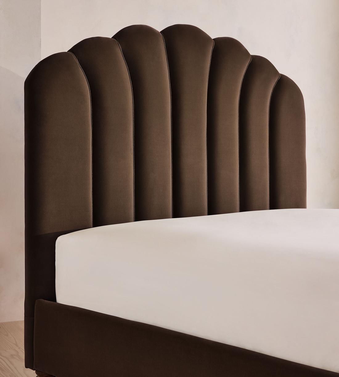 Manette Bed - with Twisted Cord - Double - Velvet - Chocolate - Images - Image 3
