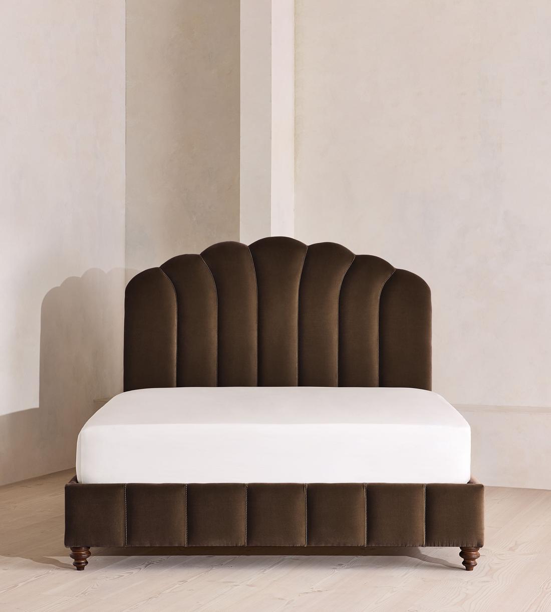 Manette Bed - with Twisted Cord - Full - Velvet - Chocolate - US - Listing - Image 2