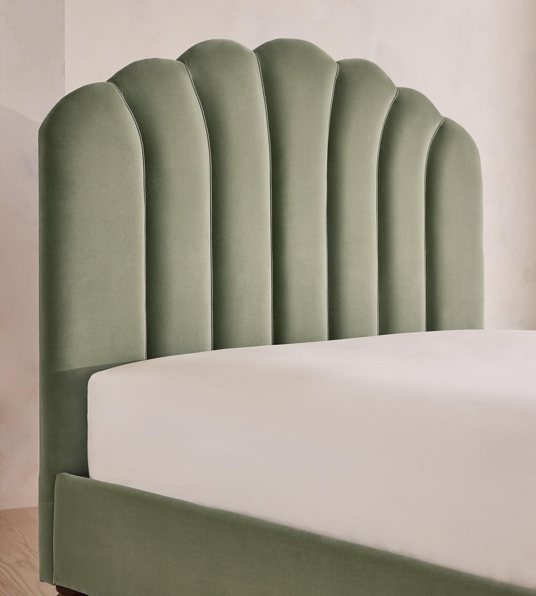 Manette Bed - with Twisted Cord - Double - Velvet - Seafoam - UK - Images - Image 3