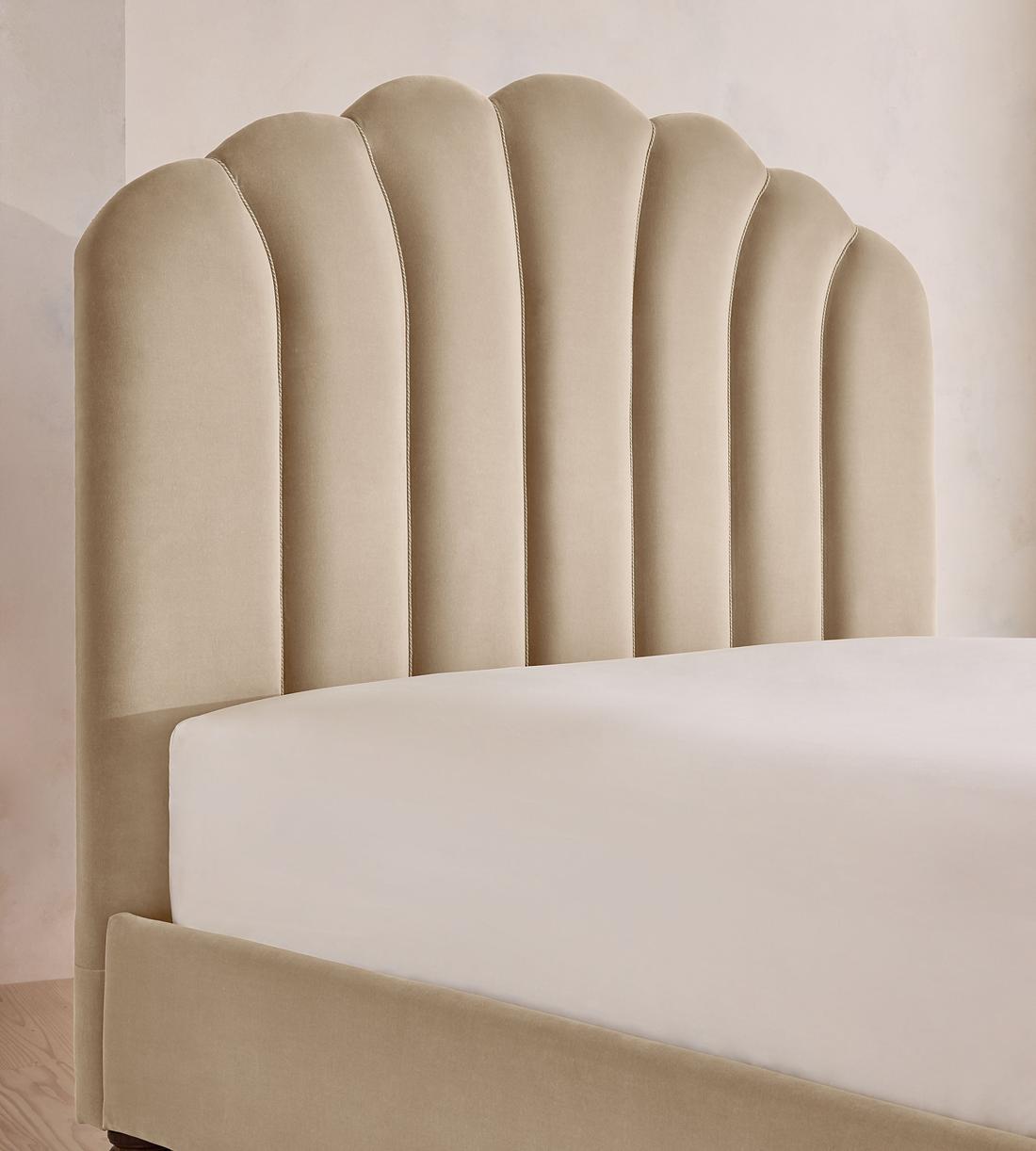 Manette Bed - with Twisted Cord - Full - Velvet - Oyster - US - Images - Image 3