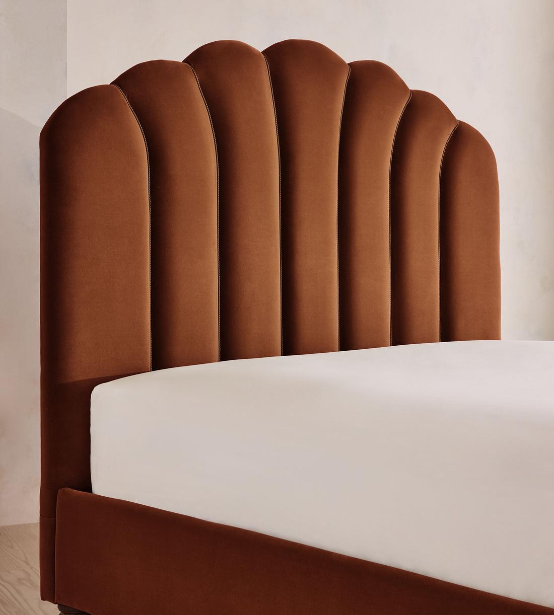Manette Bed - with Twisted Cord - Double - Velvet - Cinnamon - UK - Images - Image 3