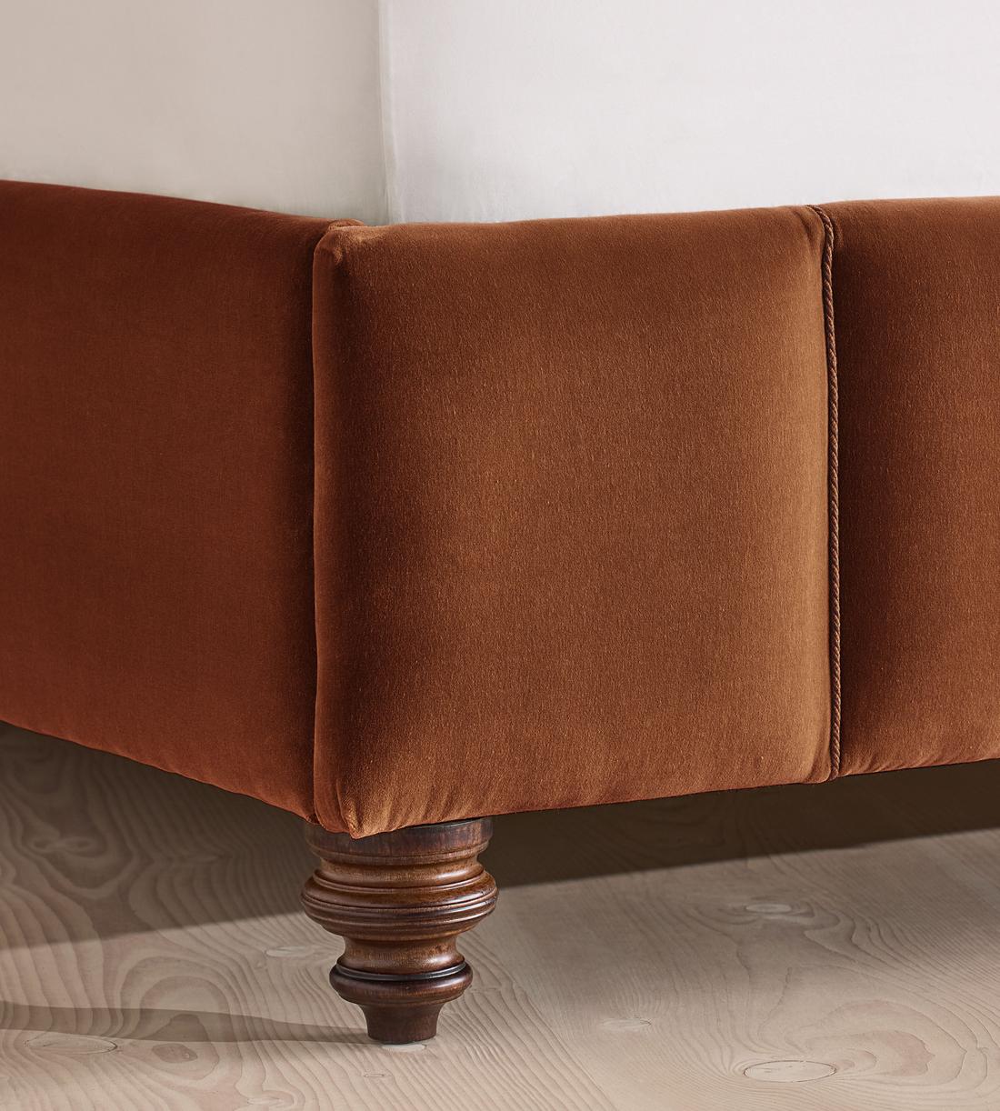 Manette Bed - with Twisted Cord - Double - Velvet - Cinnamon - UK - Images - Image 5