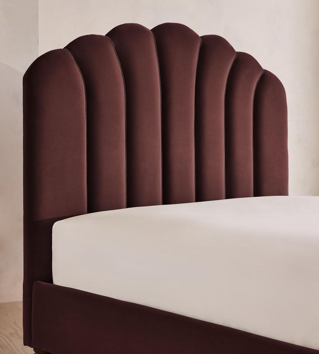 Manette Bed - with Twisted Cord - Double - Velvet - Aubergine - UK - Images - Image 3