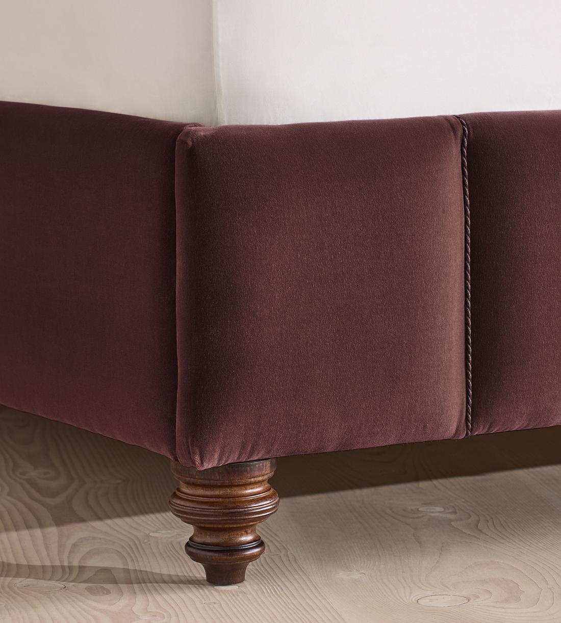 Manette Bed - with Twisted Cord - Double - Velvet - Aubergine - UK - Images - Image 5