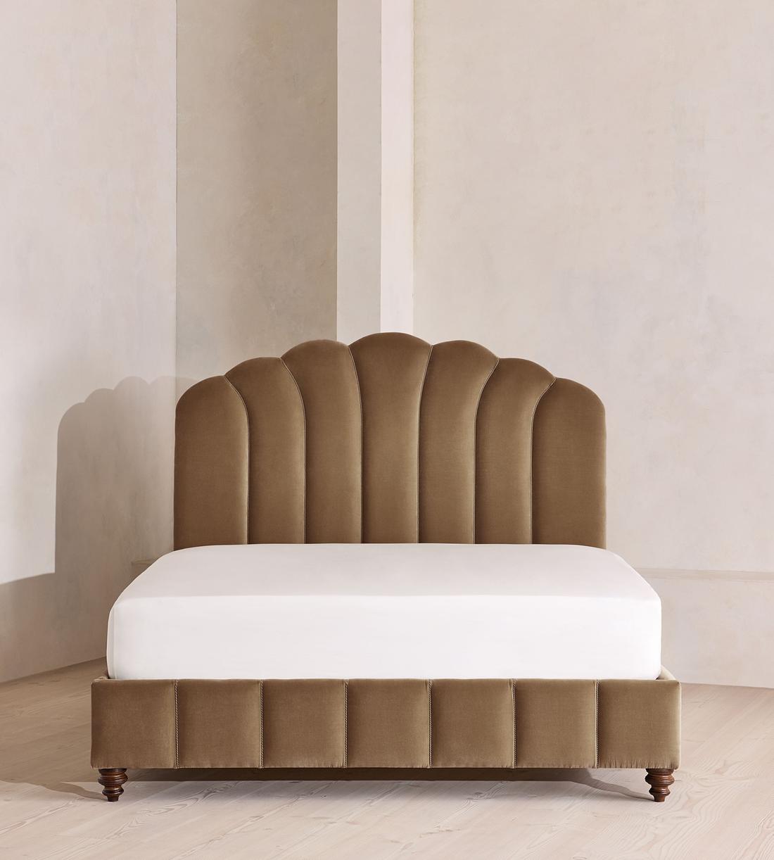 Manette Bed - with Twisted Cord - Double - Velvet - Truffle - UK - Listing - Image 2