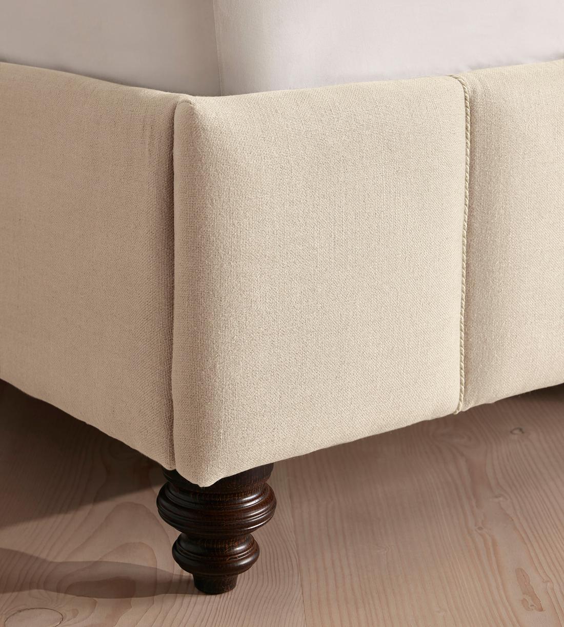 Manette Bed - with Twisted Cord - Double - Linen - Bisque - Images - Image 5