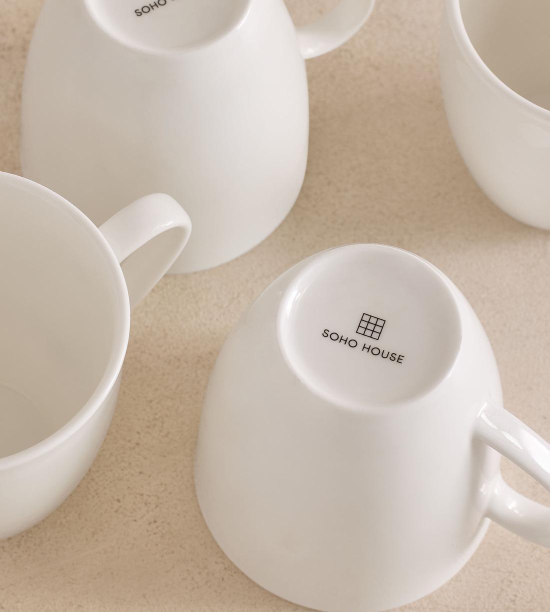 House Mug - Bone China - White - Set of Four - Images - Image 3