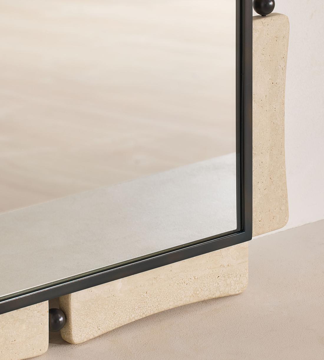 Barone Wall Mirror - Travertine - Images - Image 3