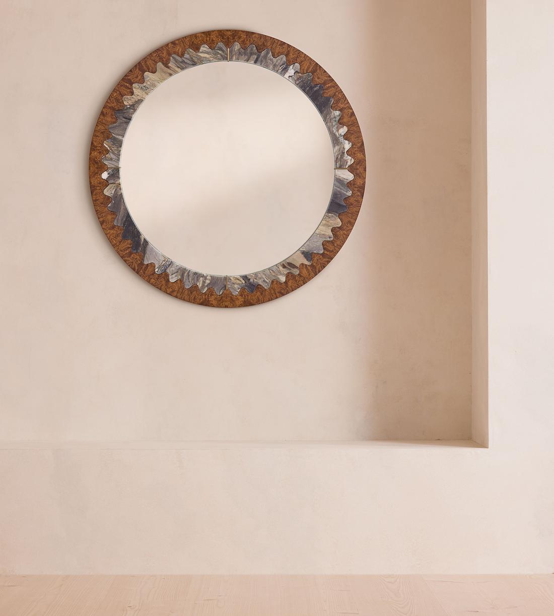 Fiore Wall Mirror - Brazilian Quartzite & Ash Burl - Listing - Image 1