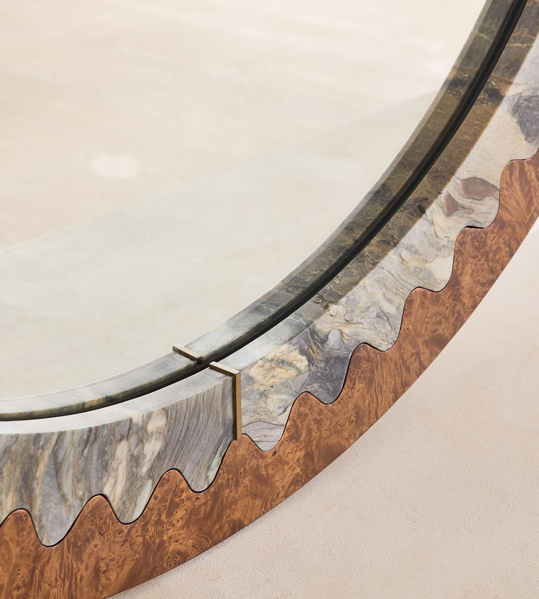 Fiore Wall Mirror - Brazilian Quartzite & Ash Burl - Images - Image 3