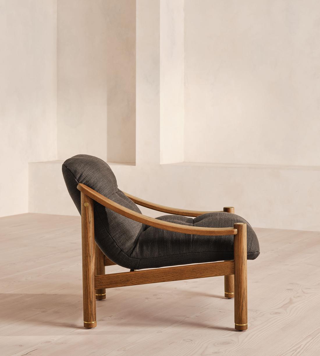 Karine Armchair - Dark Stain - Wool Linen - Cacao - UK - Images - Image 4