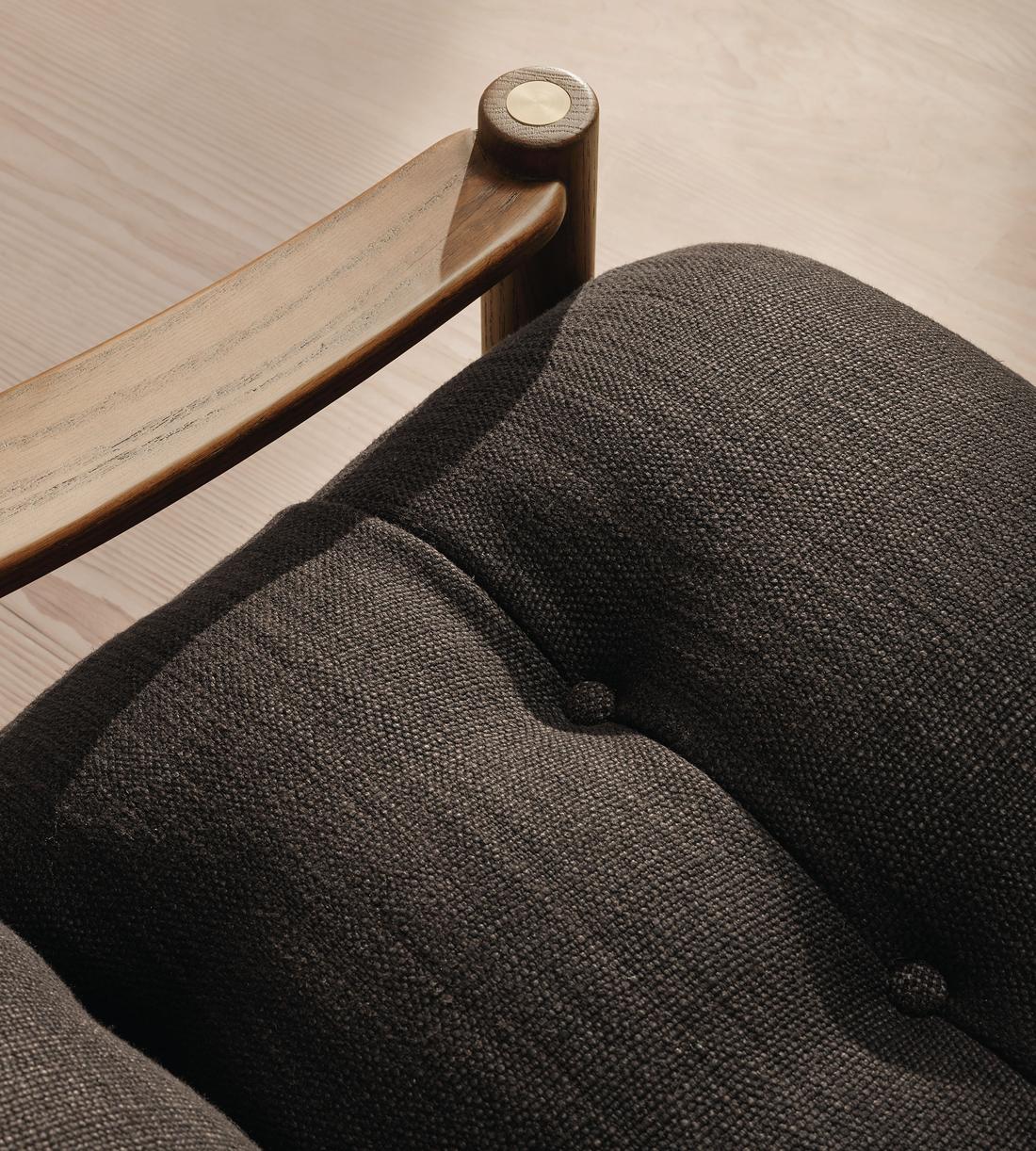 Karine Armchair - Dark Stain - Wool Linen - Cacao - UK - Images - Image 6