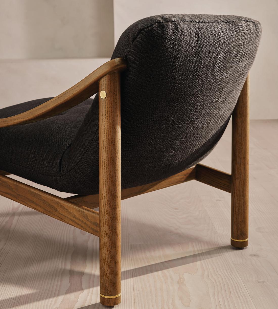 Karine Armchair - Dark Stain - Wool Linen - Cacao - US - Images - Image 7