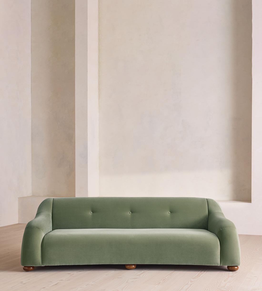 Liana Three Seater Sofa - Velvet - Seafoam - UK - Listing - Image 2