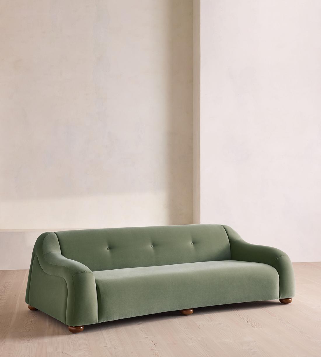 Liana Three Seater Sofa - Velvet - Seafoam - UK - Listing - Image 1