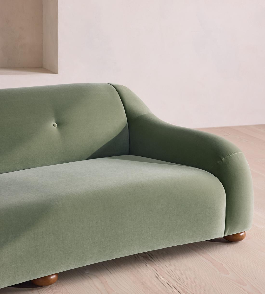 Liana Three Seater Sofa - Velvet - Seafoam - UK - Images - Image 7