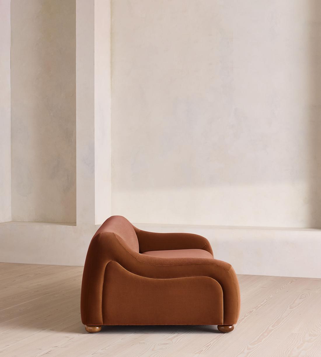 Liana Three Seater Sofa - Velvet - Cinnamon - UK - Images - Image 3