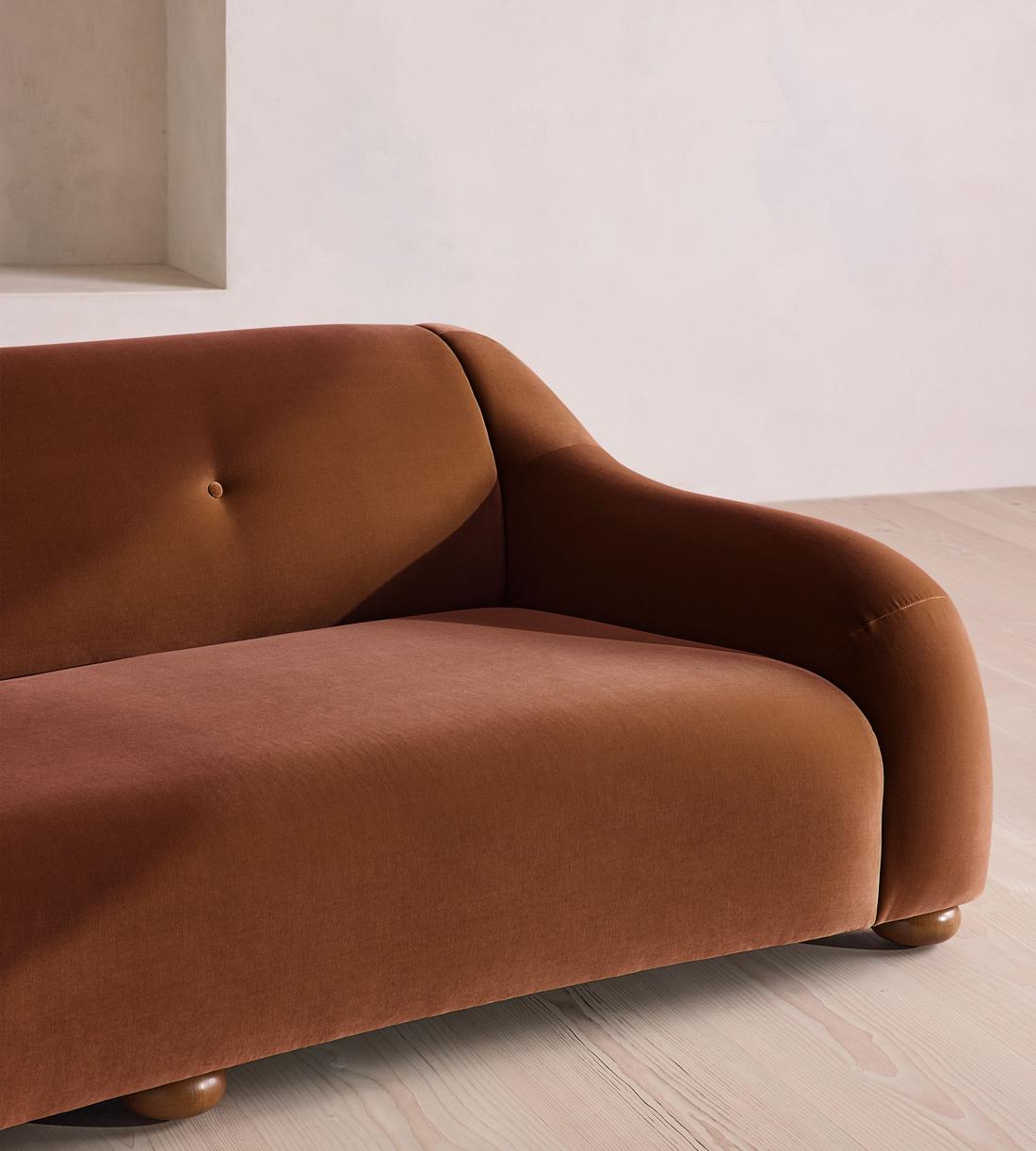 Liana Three Seater Sofa - Velvet - Cinnamon - UK - Images - Image 5