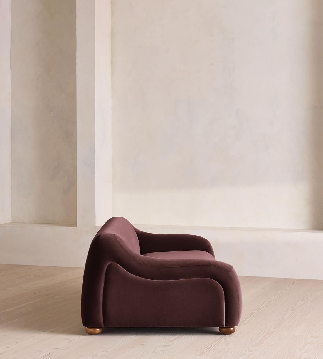 Liana Three Seater Sofa - Velvet - Aubergine - UK - Images - Image 3
