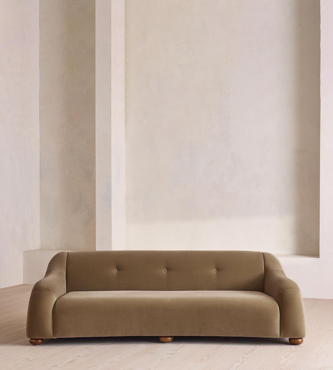 Liana Three Seater Sofa - Velvet - Truffle - UK - Listing - Image 2