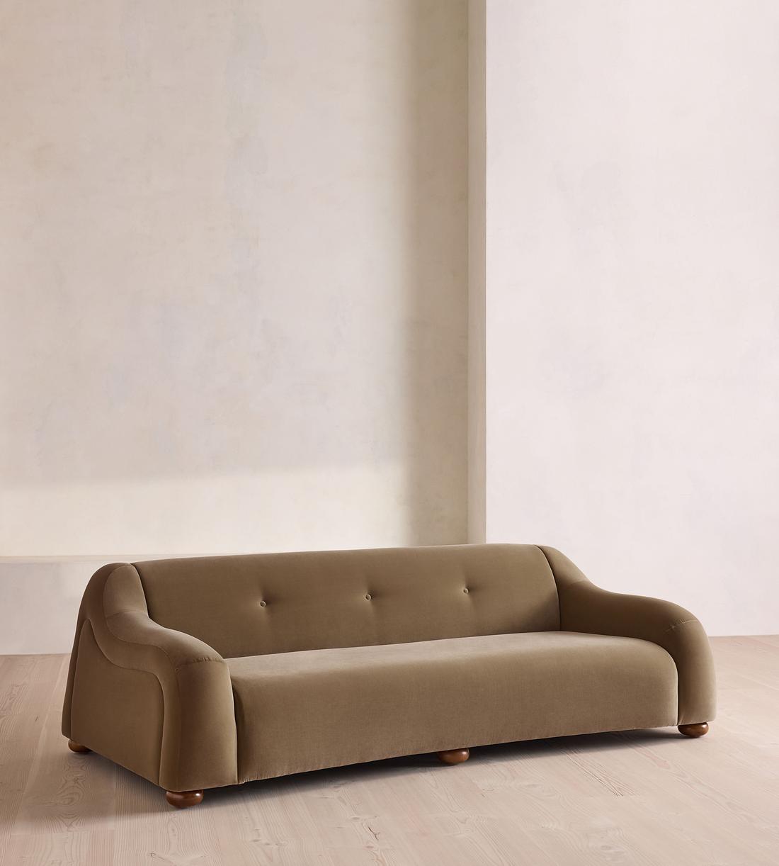 Liana Three Seater Sofa - Velvet - Truffle - UK - Listing - Image 1