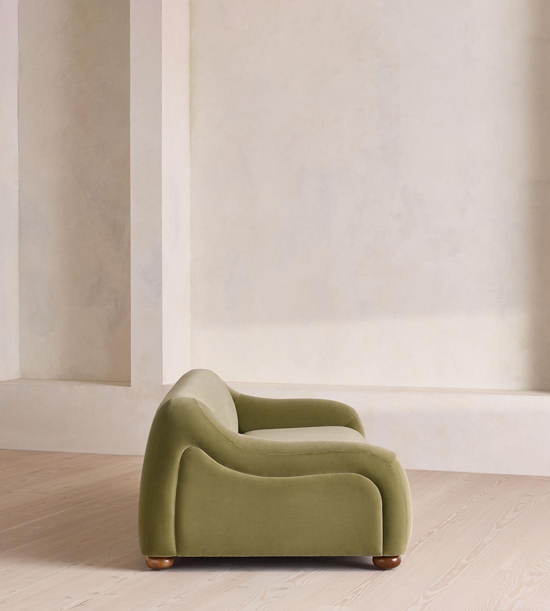 Liana Three Seater Sofa - Velvet - Lichen - UK - Images - Image 3