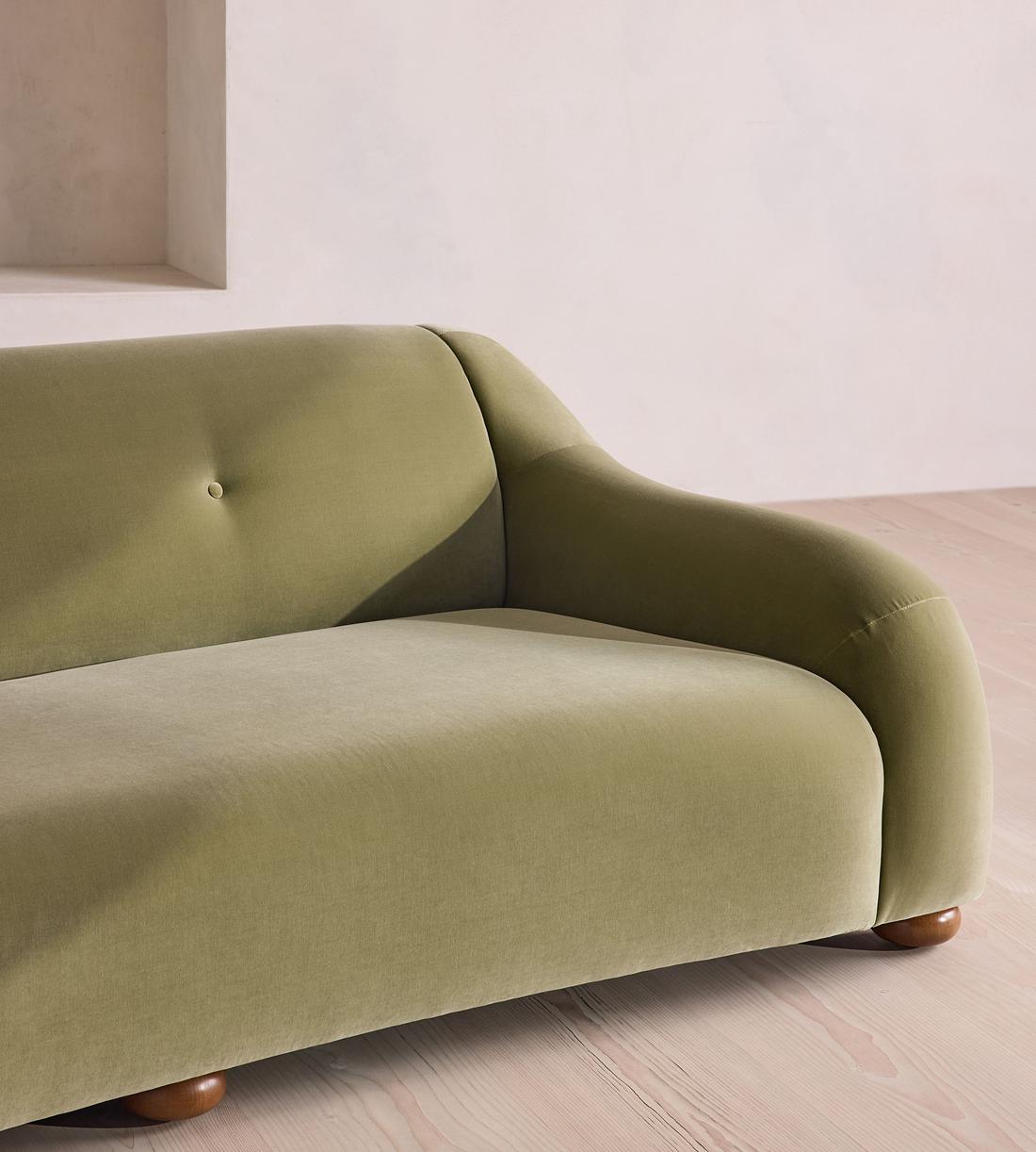 Liana Three Seater Sofa - Velvet - Lichen - UK - Images - Image 5