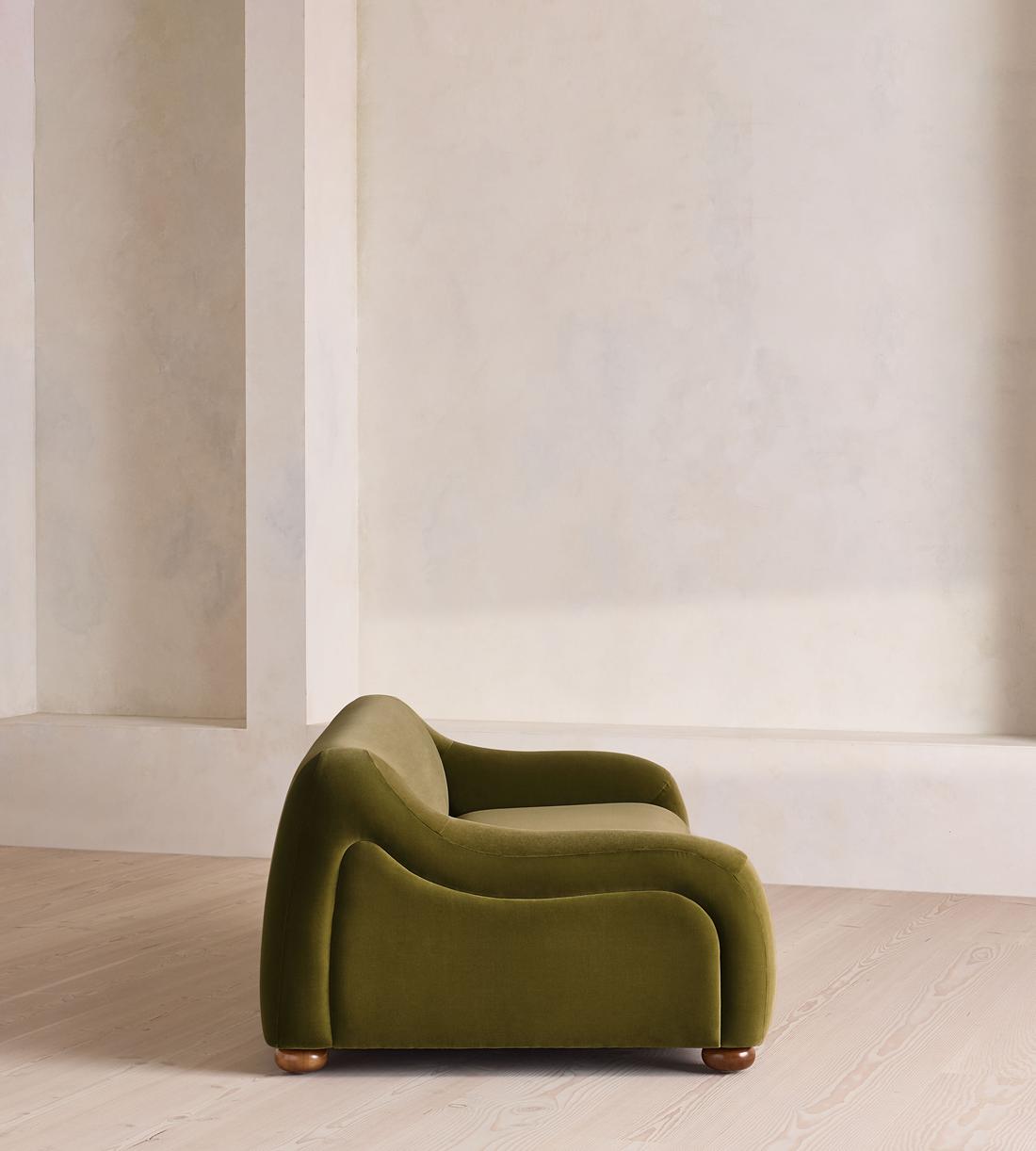 Liana Three Seater Sofa - Velvet - Olive - UK - Images - Image 3