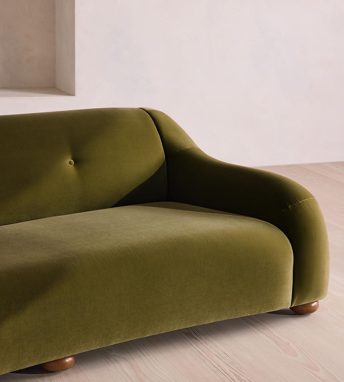 Liana Three Seater Sofa - Velvet - Olive - UK - Images - Image 5