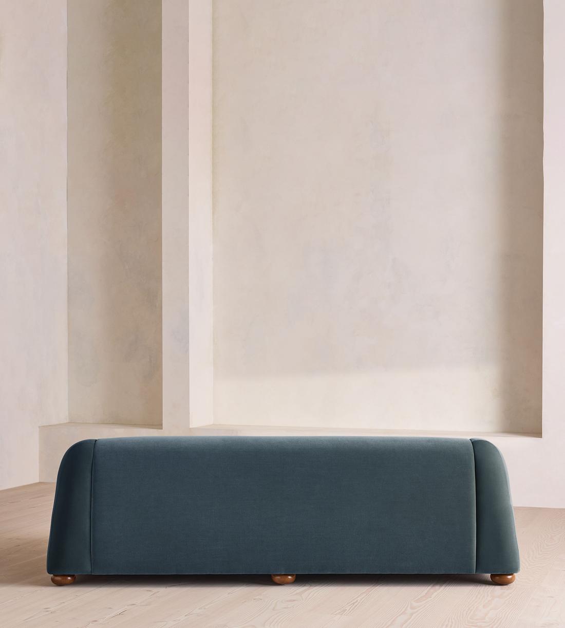 Liana Three Seater Sofa - Velvet - Grey Blue - UK - Images - Image 4