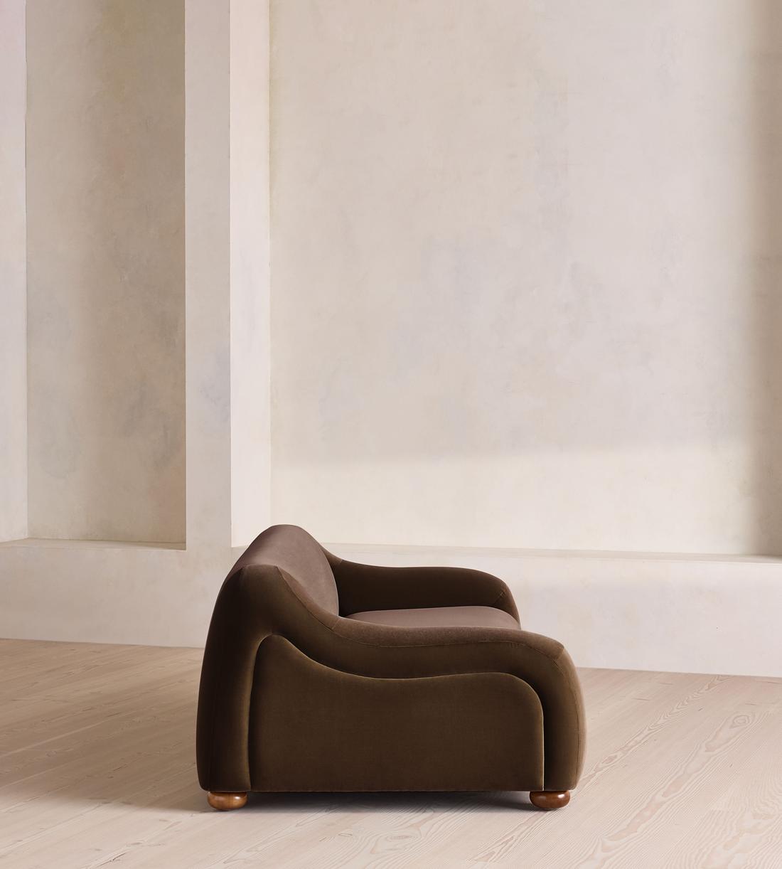 Liana Three Seater Sofa - Velvet - Chocolate - UK - Images - Image 3