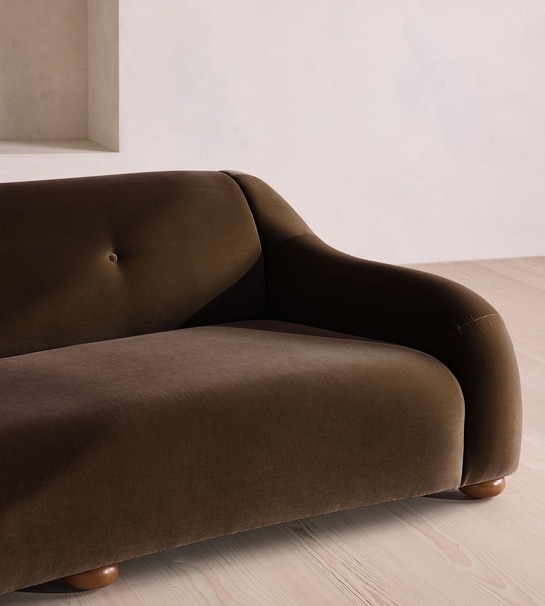 Liana Three Seater Sofa - Velvet - Chocolate - UK - Images - Image 5