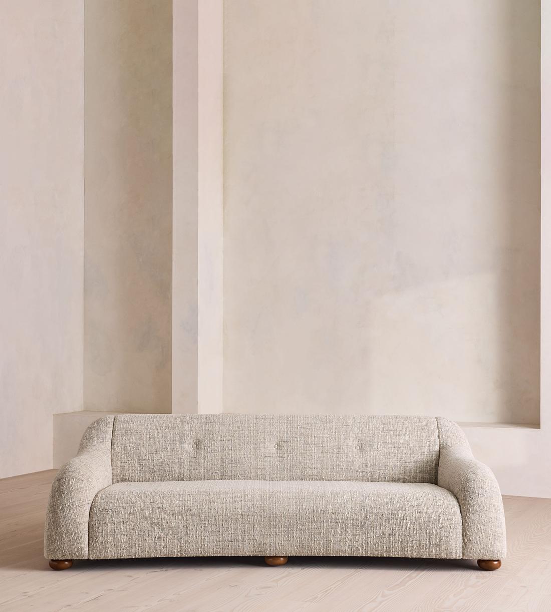 Liana Three Seater Sofa - Cotton Linen Tweed - UK - Listing - Image 1