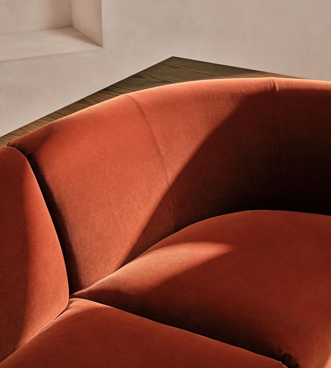 Carter Three Seater Sofa - Velvet - Rust - UK - Images - Image 7