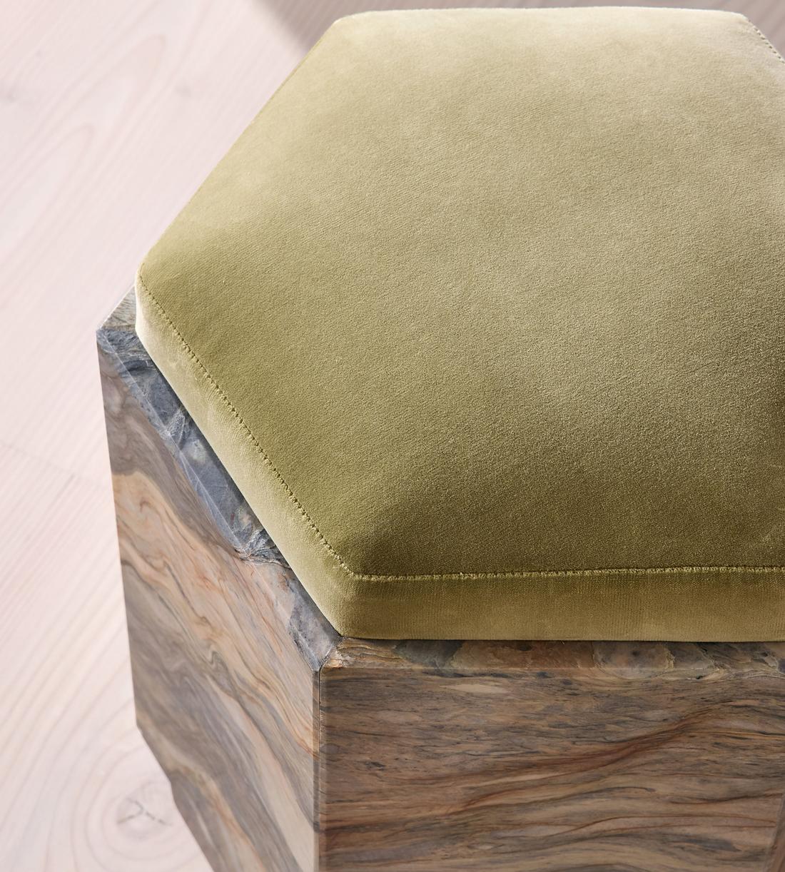 Novi Footstool - Velvet - Lichen - UK - Images - Image 3