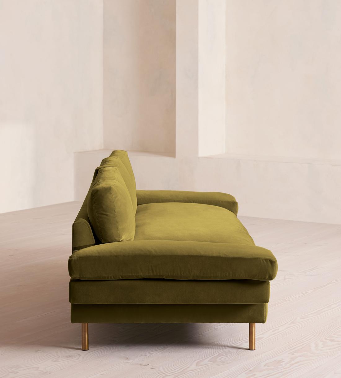 Bristol Three Seater Sofa - Velvet - Olive - US - Images - Image 1