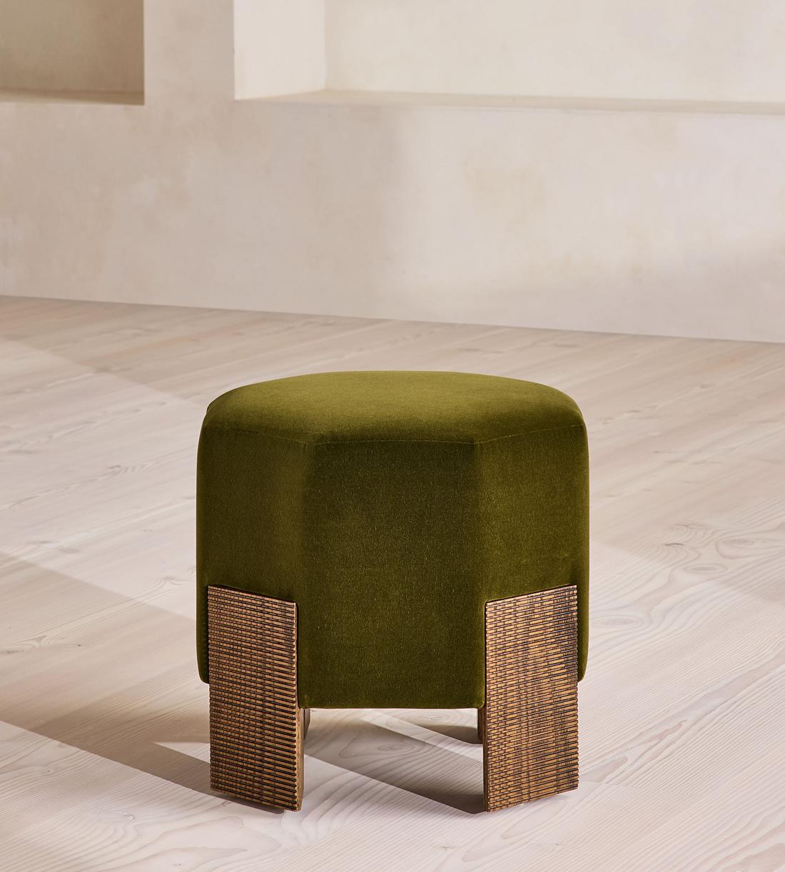Alvin Footstool - Velvet - Olive - US - Listing - Image 2