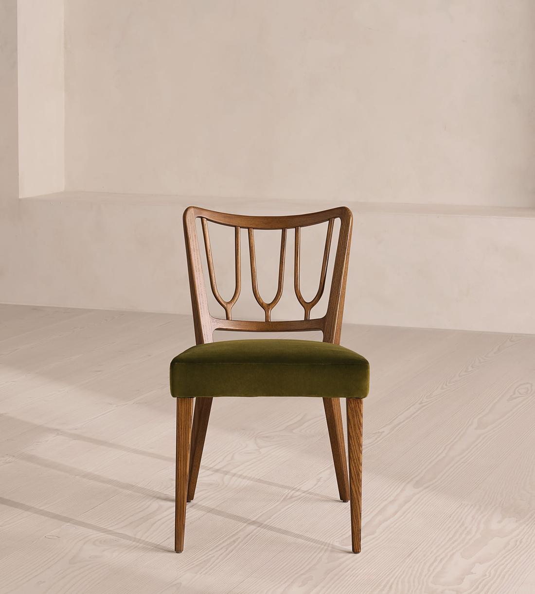 Pair of Leonie Armless Dining Chairs - Velvet - Olive - Listing - Image 2