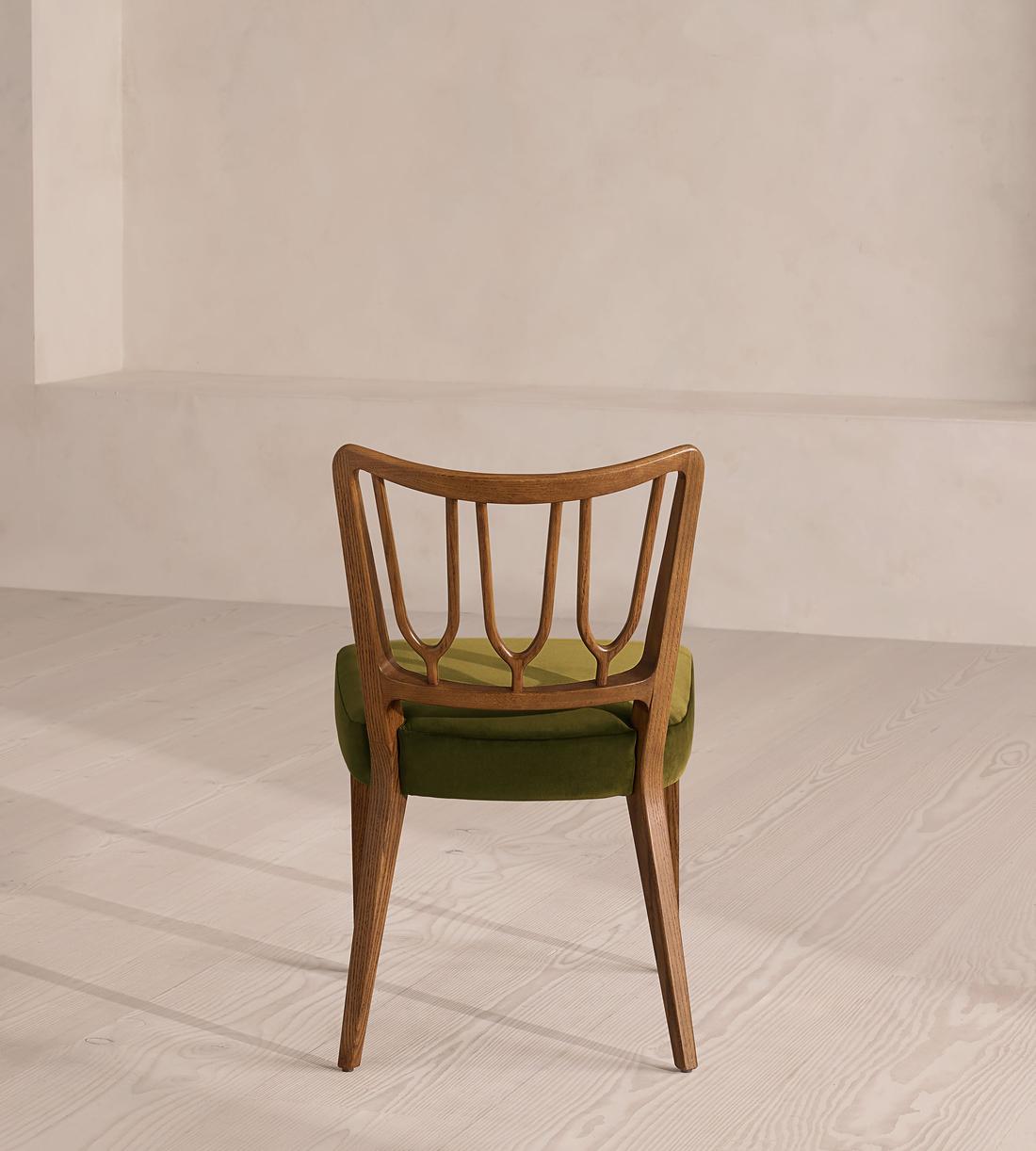 Pair of Leonie Armless Dining Chairs - Velvet - Olive - US - Images - Image 4