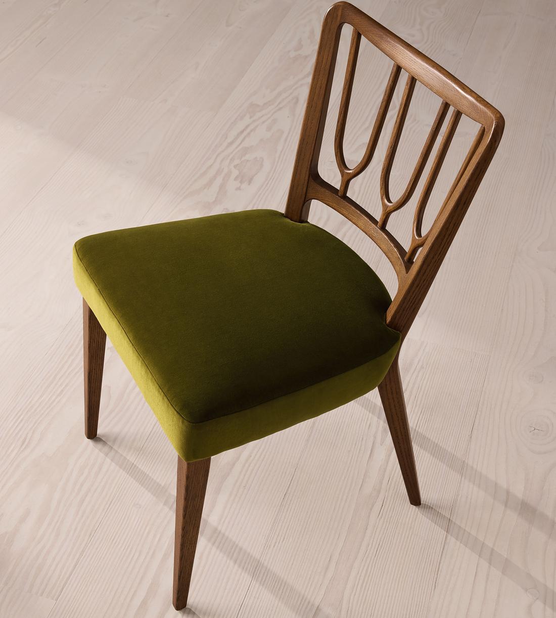 Pair of Leonie Armless Dining Chairs - Velvet - Olive - US - Images - Image 6